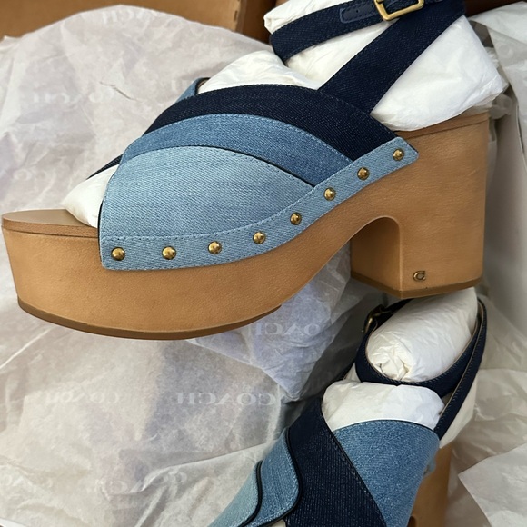 Coach Nettie Denim Clog Sandal Size 9 - Picture 8 of 12